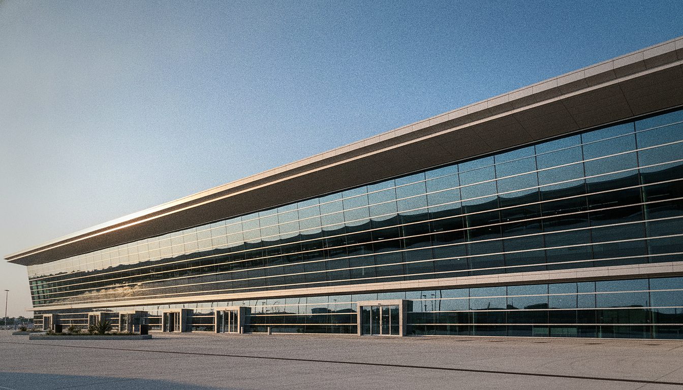 Glasfassade des 2019 erweiterten Terminals am Flughafen Split
